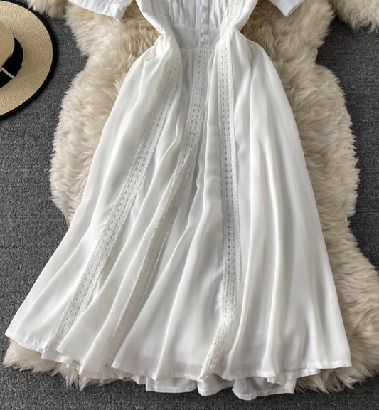 Cute Chiffon Lace Dress A Line Dress S4450