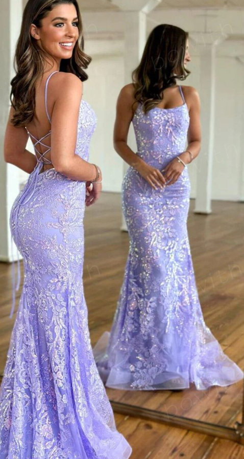 Lavender Applique Prom Dresses 2023 Luxury Gowns Mermaid Formal Occasion Dresses Elegant Party Dresses S3543