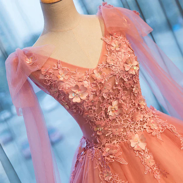 omberprom Sweet 16 Formal Tull Gown with Lace Prom Dresses Charming A Line Wholesale