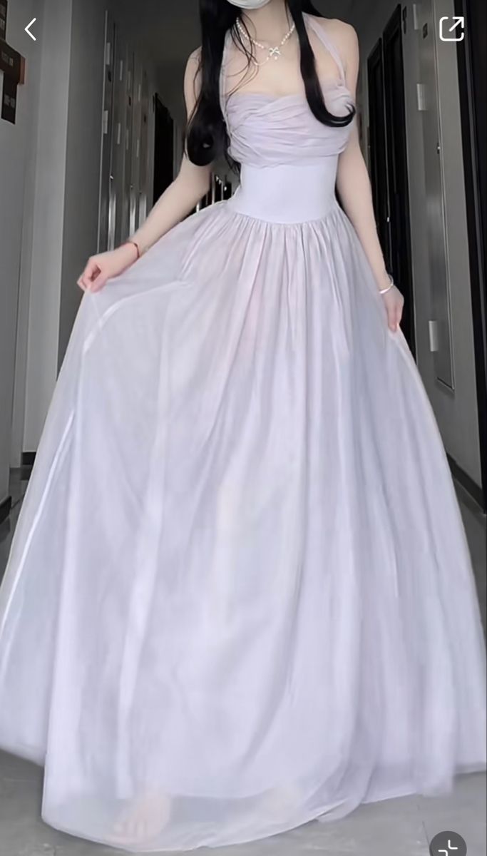 Pretty Light Purple A-Line Sheath Tulle Long Prom Dresses TP1545