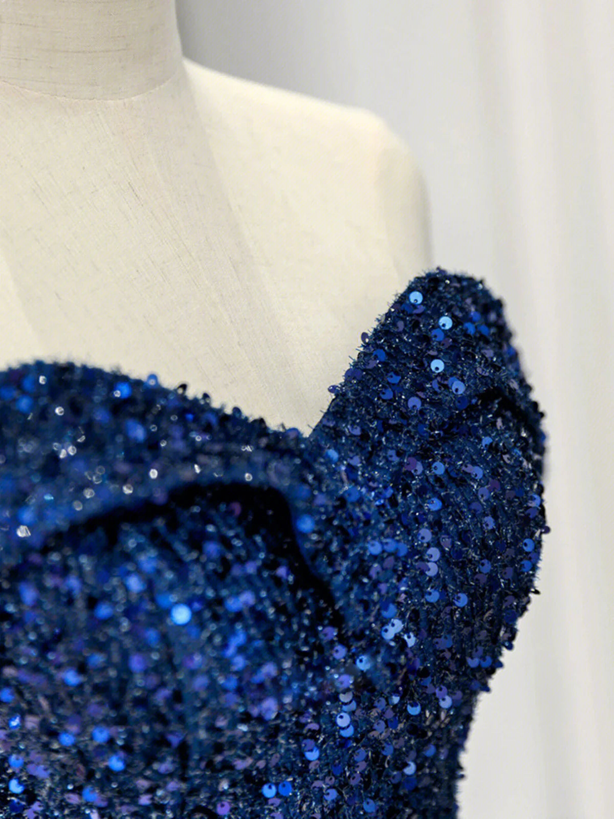 Blue Sequins Sweetheart Off Shoulder Evening Dress, A-Line Blue Long Party Dress Prom Dress TP2147
