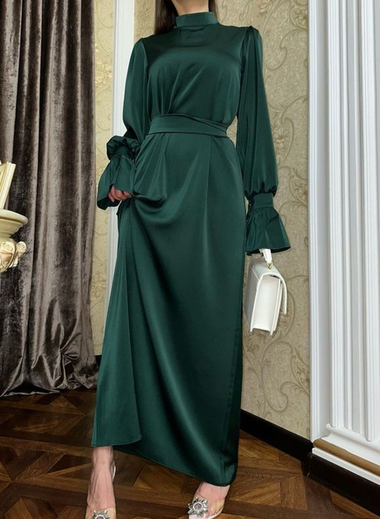 Modest Green Sheath/Column Prom Dress,Simple Green Formal Gown Y6881