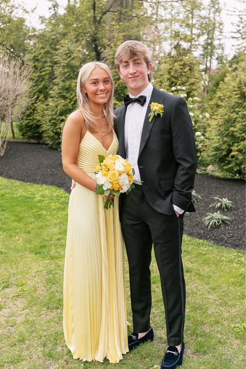 Elegant Yellow Long Prom Dress,Yellow V Neck Graduation Dress Y2160
