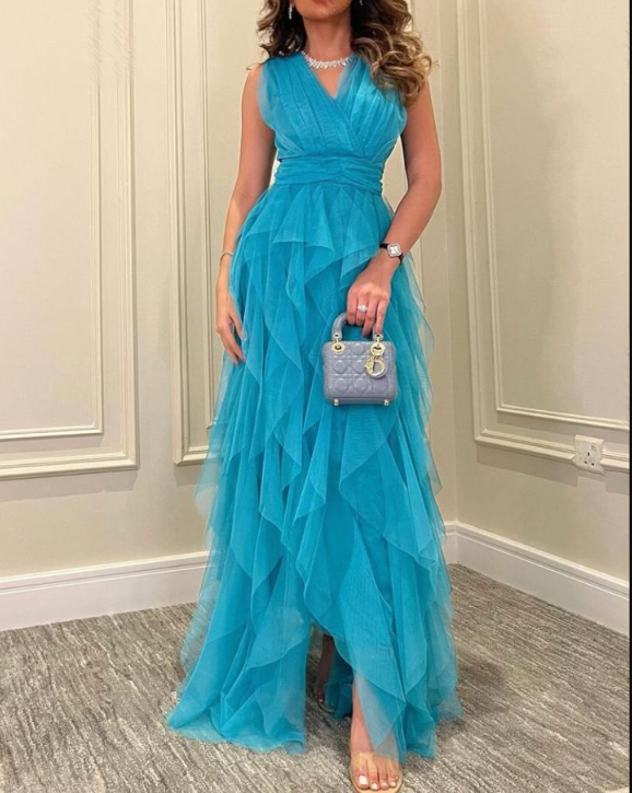 Vintage Long Tulle A-line Prom Dress,Gala Dress Y5525