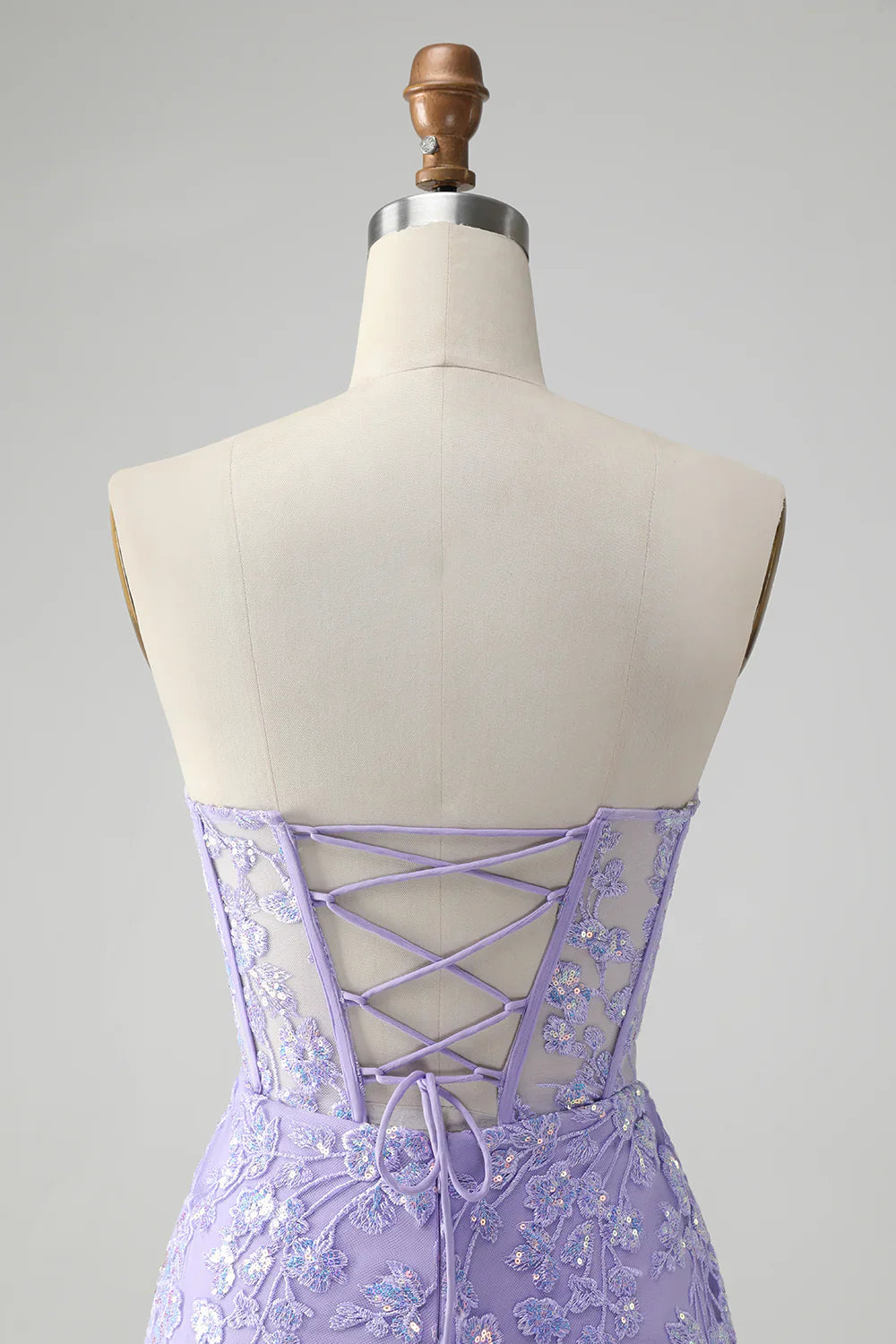 omberprom Homecoming Dress Classy Bodycon Strapless Corset with Sequins Fuchsia
