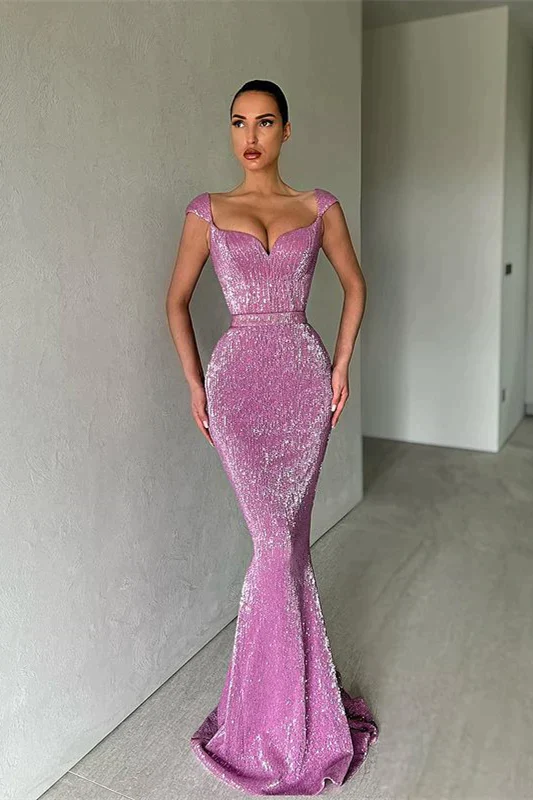 Sequined Sleeveless Mermaid Prom Dress Party Dress Y188