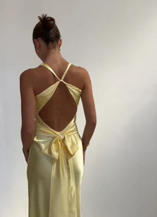 omberprom Elegant Formal Wear Dresses V Neck Yellow Long Prom Dress Mermaid Evening Dress