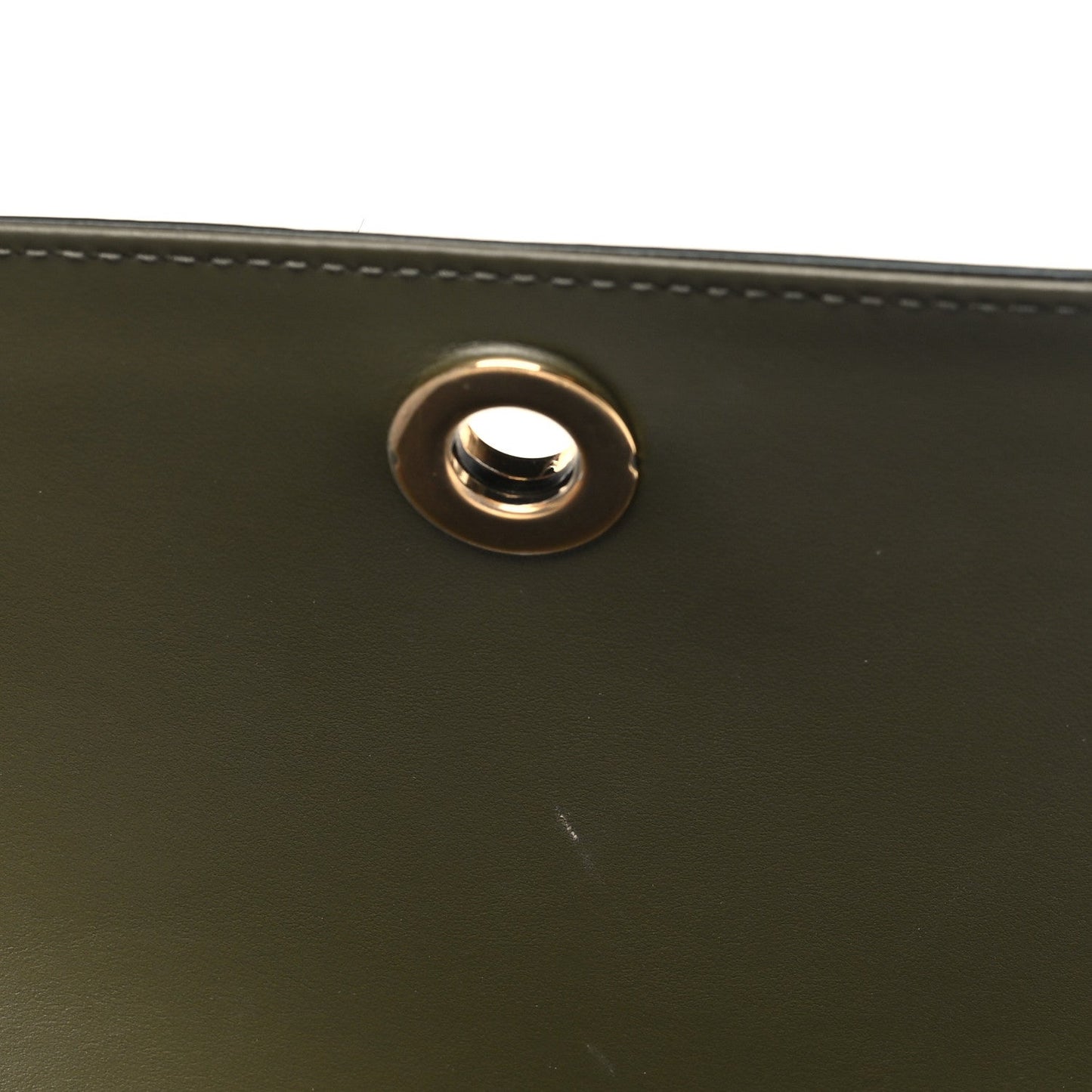 Coated Canvas Calfskin Vintage Check Note Top Handle Shoulder Bag Olive Green