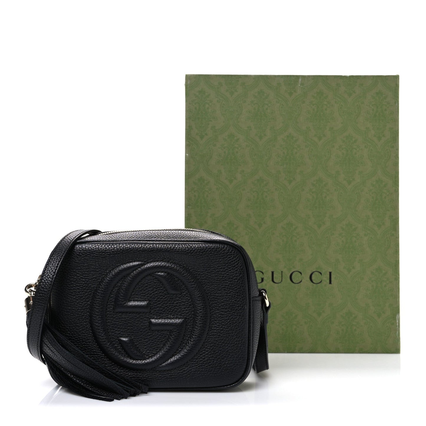 Pebbled Calfskin Small Soho Disco Bag Black