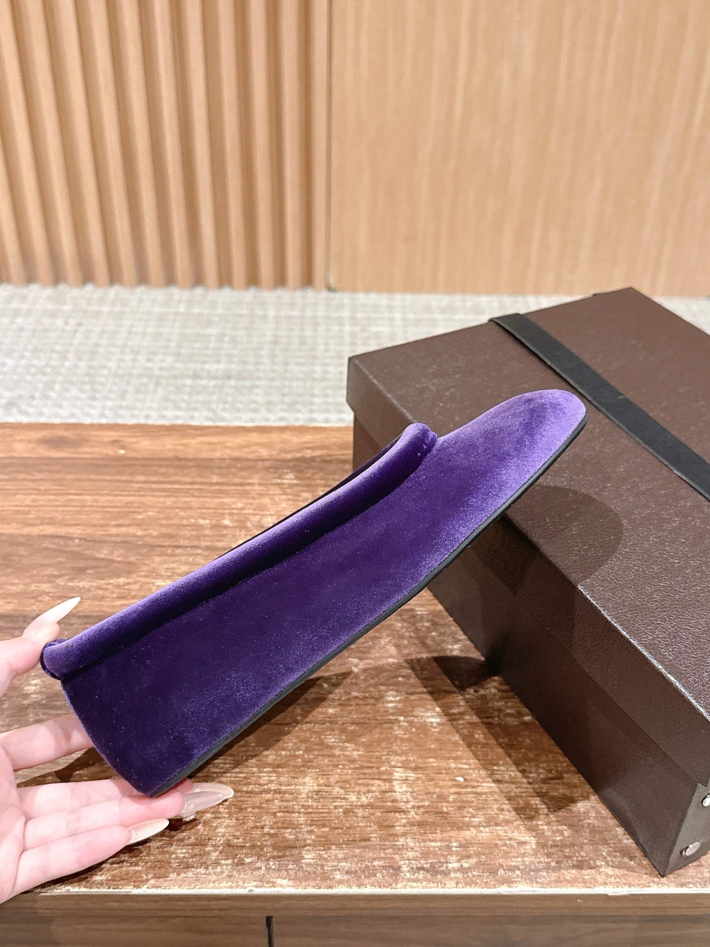 Alaia 2025 Ballet Flat Purple Velvet 553859