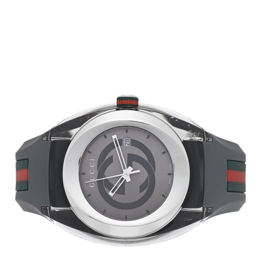 Stainless Steel Rubber 46mm Sync Web Quartz Watch Grey