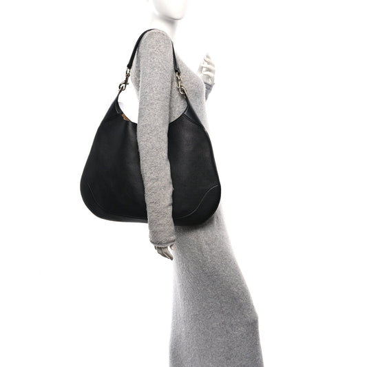 Soft Grained Calfskin Maxi B Hobo Black