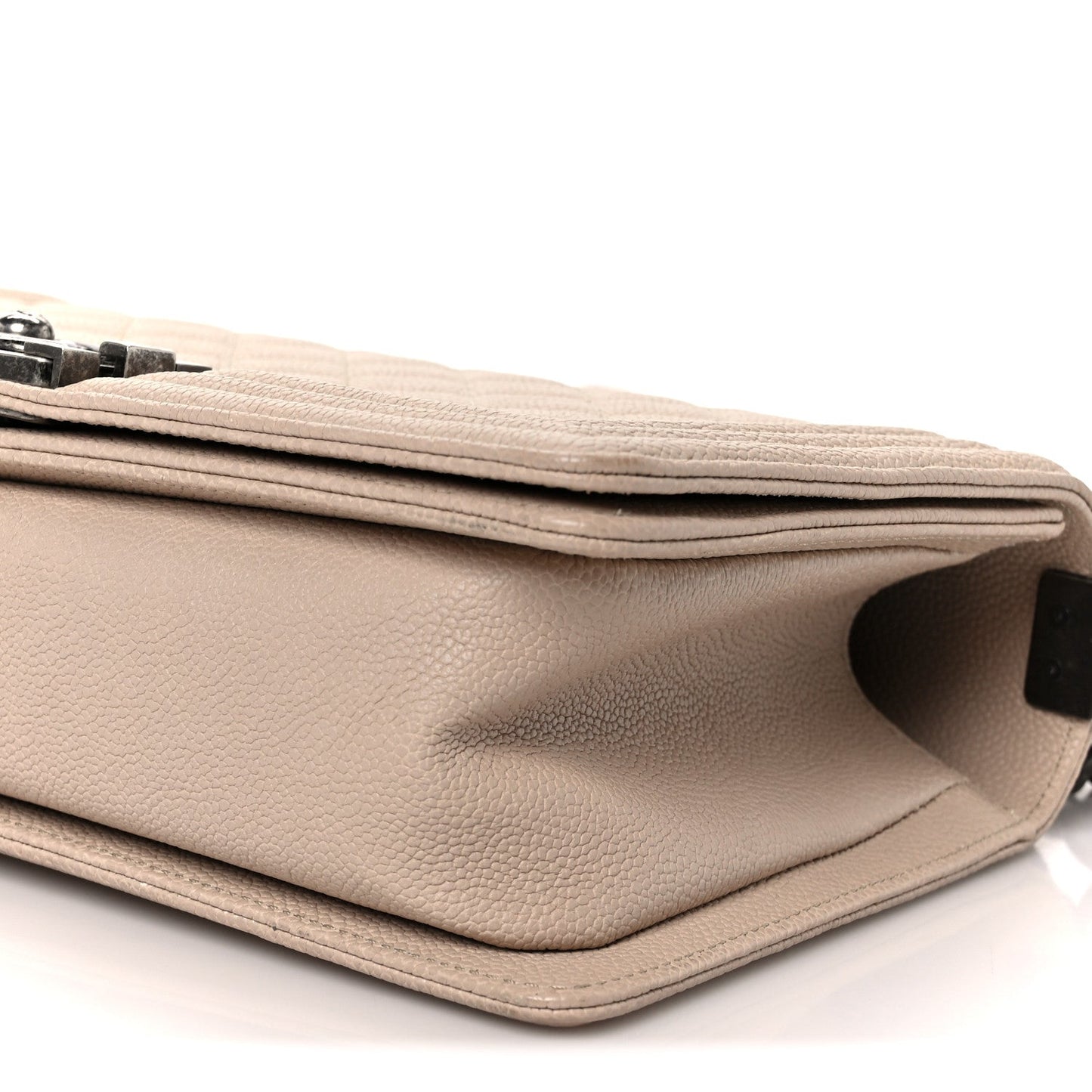 Caviar Quilted Medium Boy Flap Beige