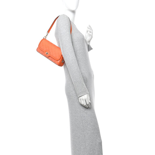 GG Monogram Textured Dollar Calfskin Small Luce Shoulder Bag Orange