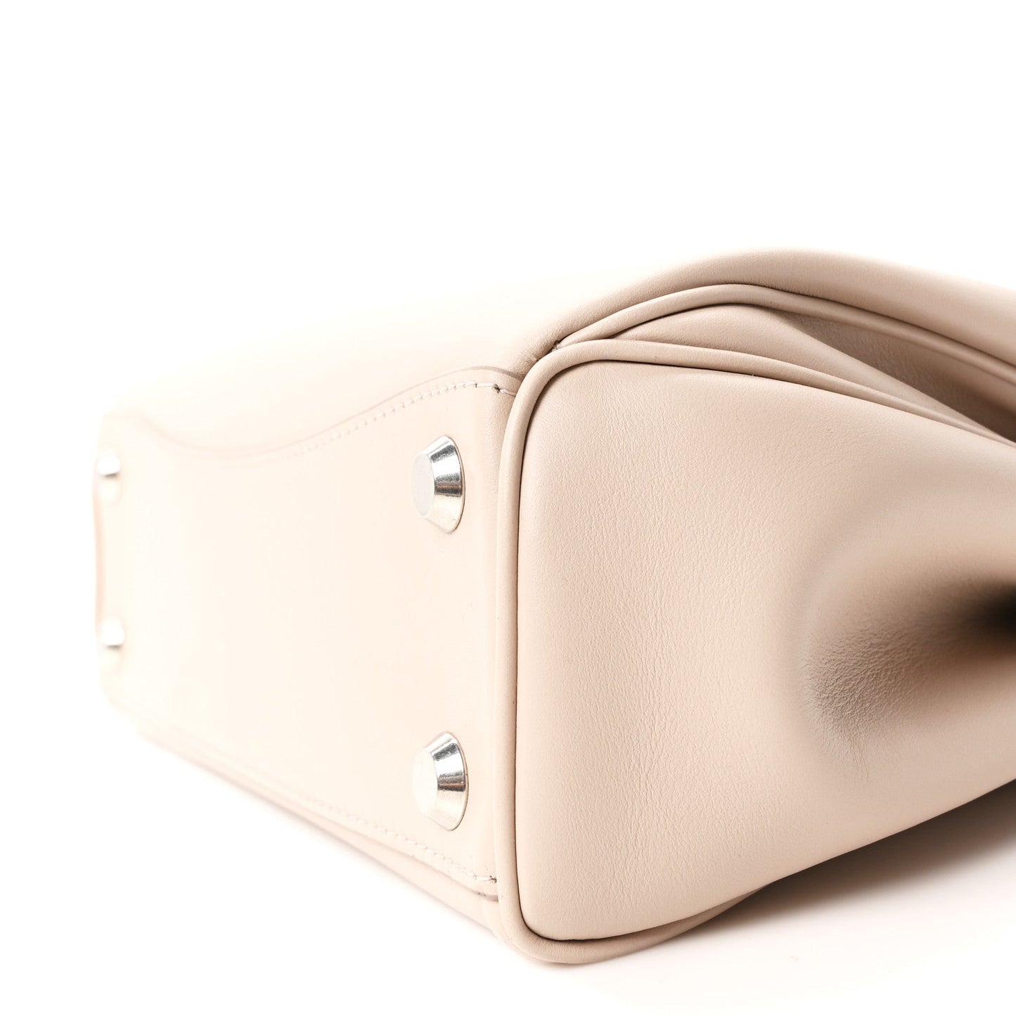 Natural Smooth Calfskin Small Rodeo Top Handle Handbag Almond