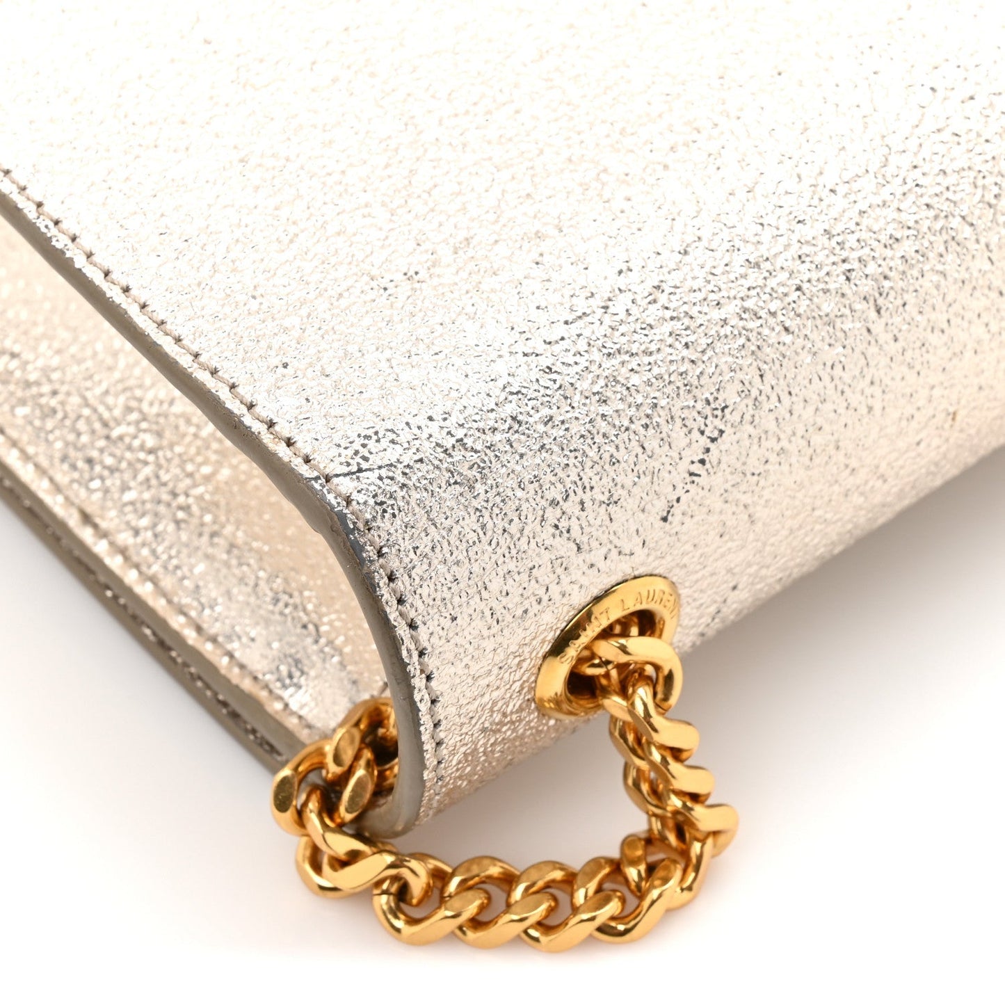 Metallic Calfskin Small Classic Monogram Kate Satchel Platine