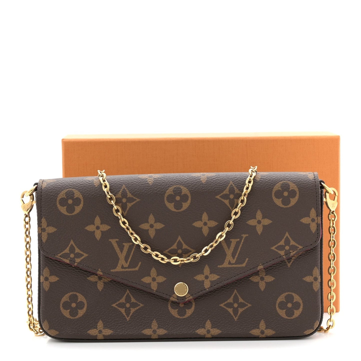 Monogram Pochette Felicie Chain Wallet Fuchsia