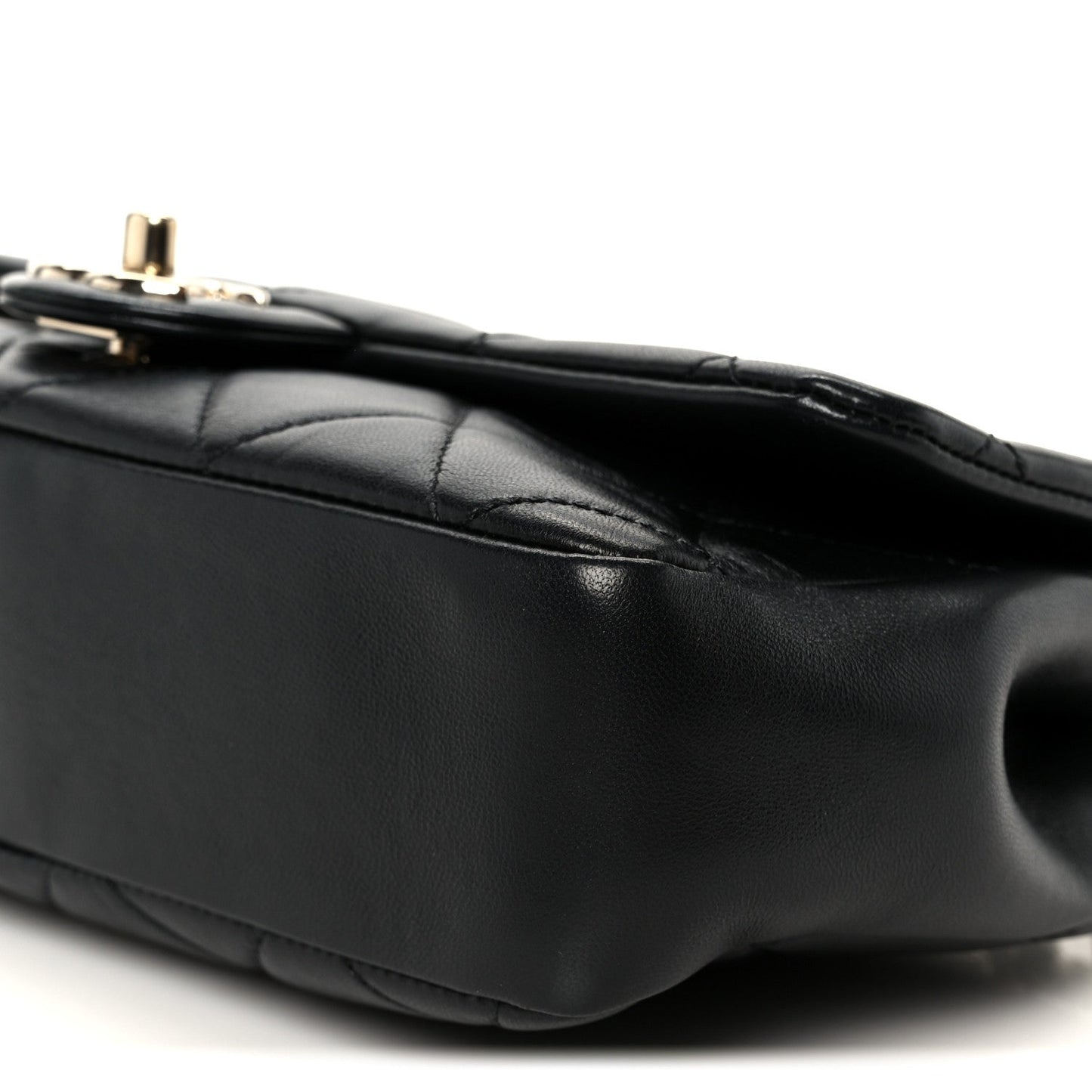 Lambskin Quilted Resin Bi-Color Chain Flap Bag Black