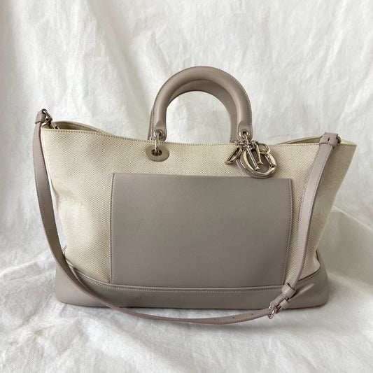 Dior Beige Leather Nappy Diaper Bag
