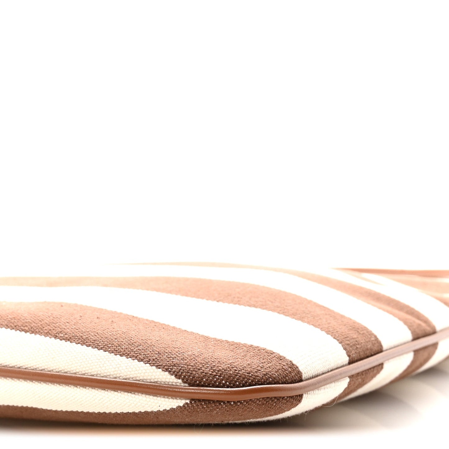 Canvas Calfskin Striped Ivy Cacao Naturale