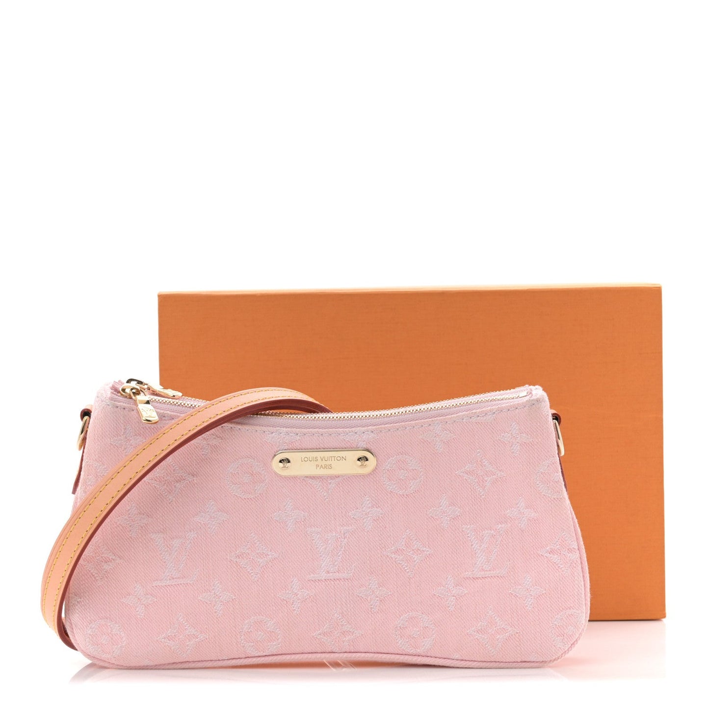 Monogram Denim Liv Pochette Washed Pink