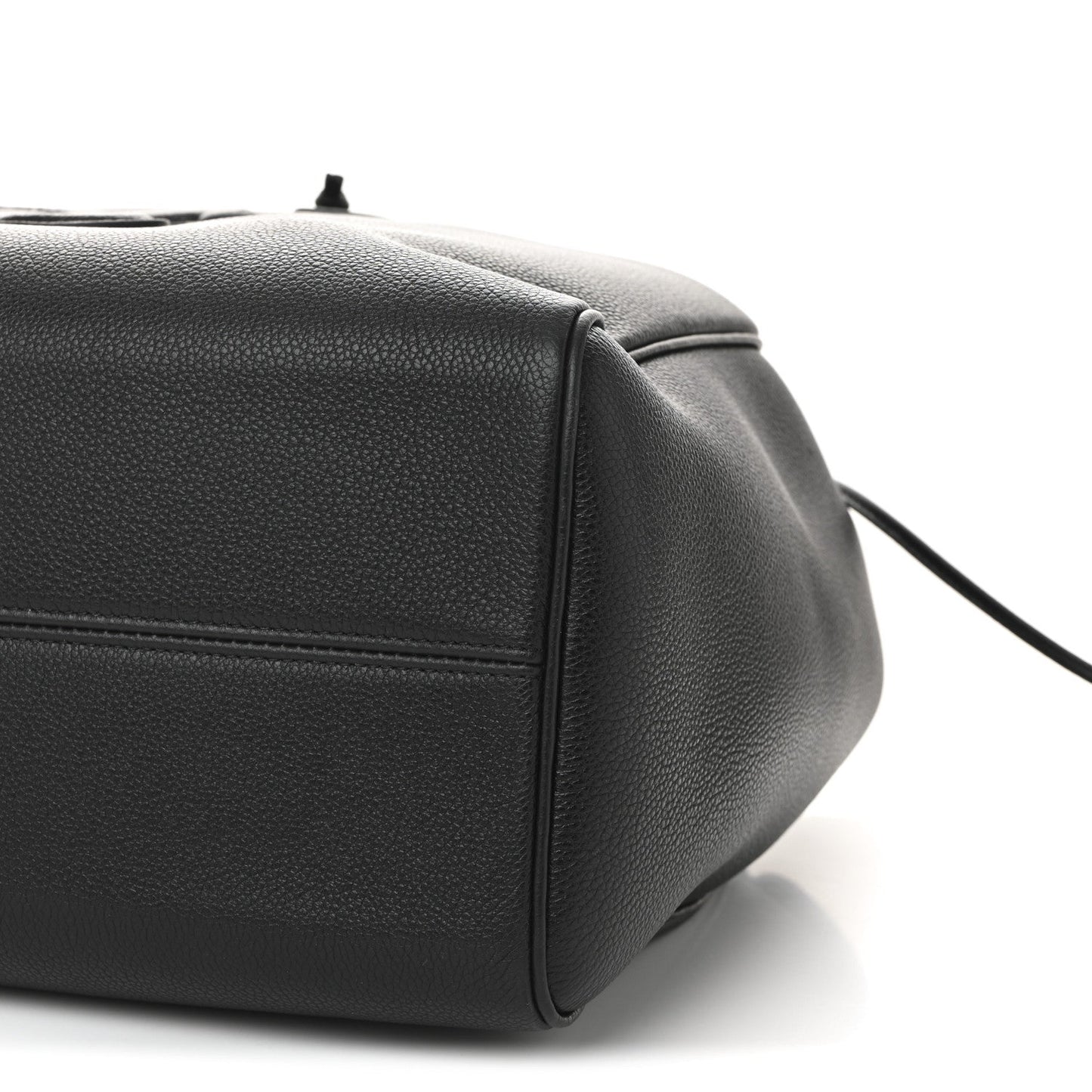 Calfskin Cuir Triomphe Cabas Drawstring Black