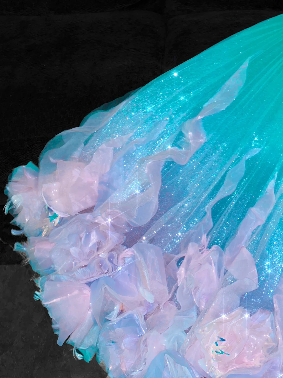 Gorgeous Sparkling Blue-green Sequin A-Line Design Evening Dress Prom Dresses TP4162
