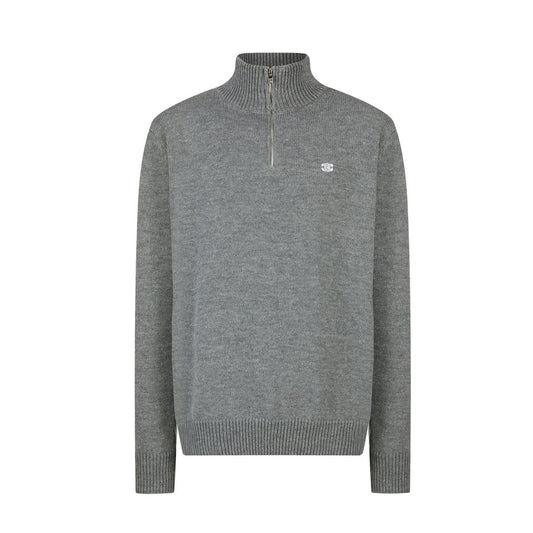 CELINE Embroidered Zipper Polo Sweater Wool Cotton