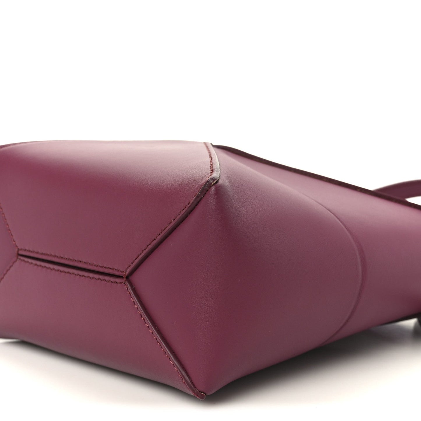 Shiny Calfskin Mini Puzzle Fold Tote Dark Burgundy