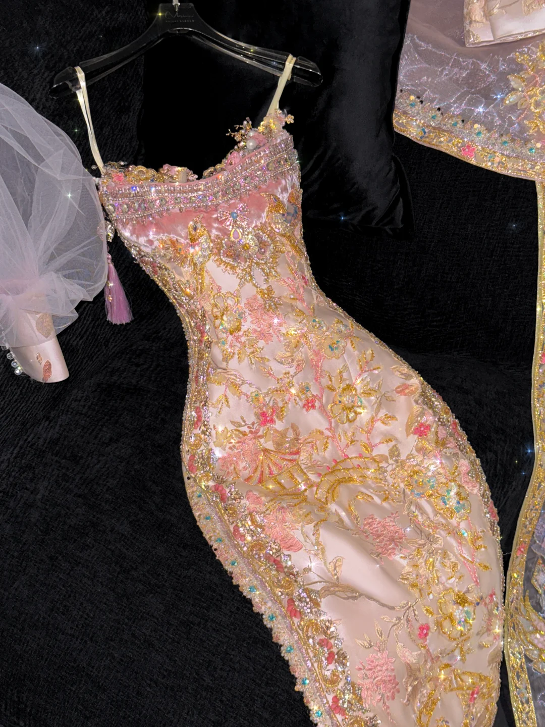 Gorgeous Sparkling Beaded Sequin Exquisite Embroidery Mermaid Design Evening Dress Prom Dresses Outfit TP4161