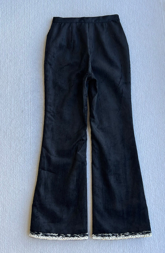 CC Corduroy Trousers Black Viscose Polyester 318577