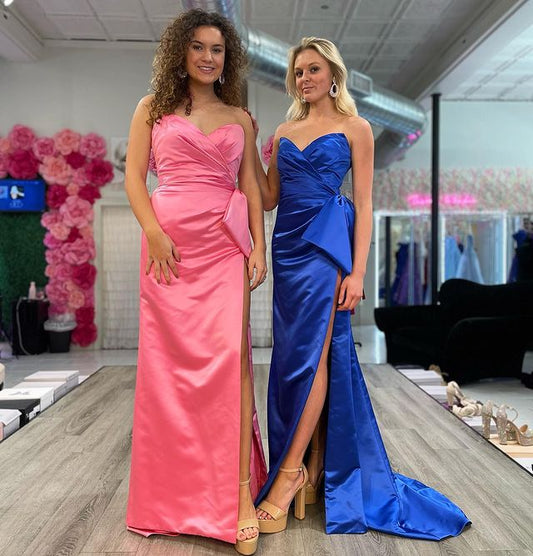 PM494,Cute Mermaid Prom Dresses, Bowknot Open Back Evening Prom Dress