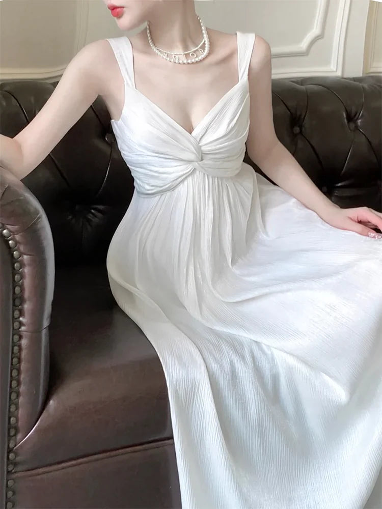 white holiday beach backless dress party dress S6059