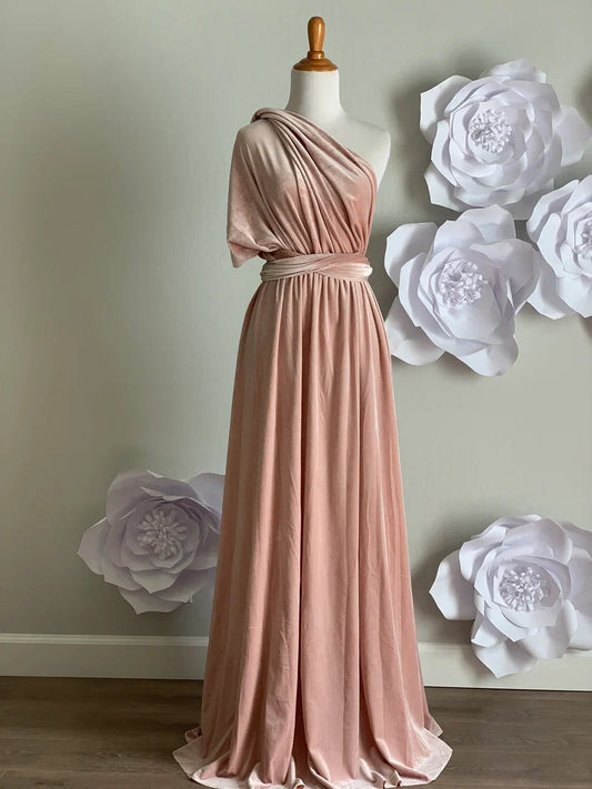 omberprom Elegant Velvet Dress Ruched Formal Dress for Wedding Guest Dresses