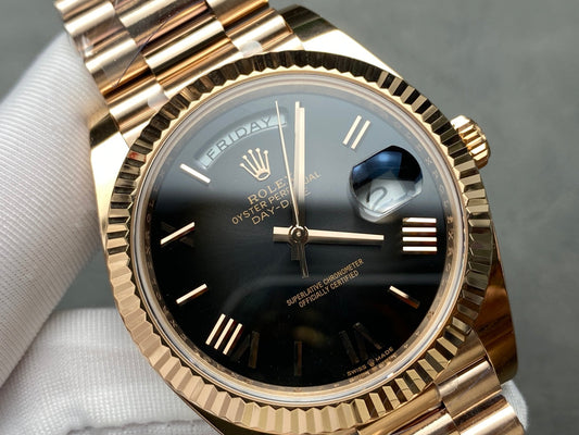 Rolex Day-Date 40mm Pink Gold Black Dial