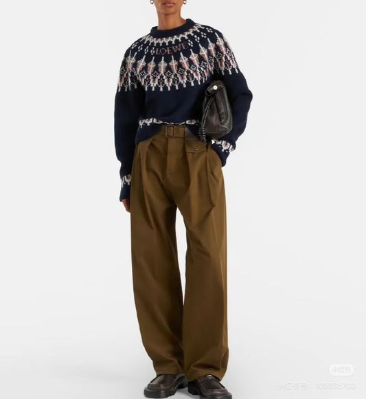 Loewe Sweater Navy/Multicolor Wool Blend 342803