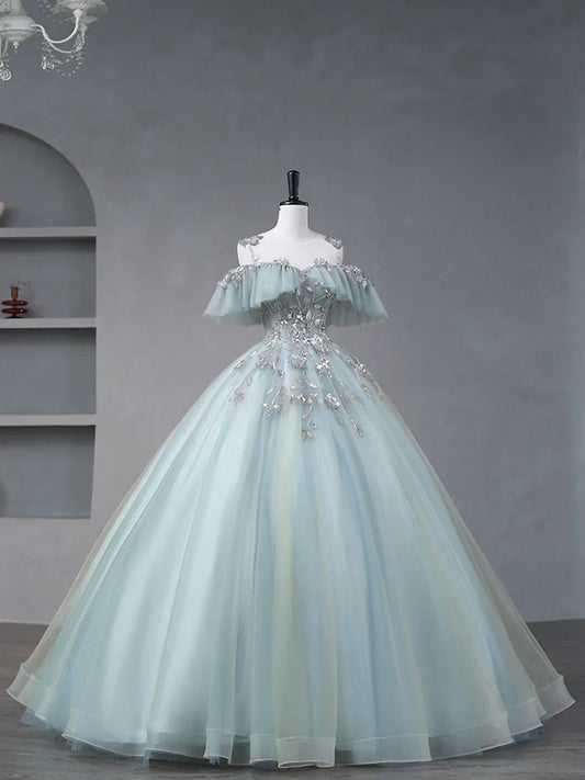 Beautiful Tulle Sequins Long Formal Dresses, A-Line Evening Dresses TP331