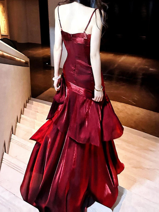 Modest Mermaid Spaghetti Straps Long Prom Dress Birthday Prom Dresses Prom Gown