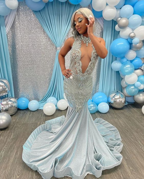 Luxurious Mermaid Long Prom Dress For Black Girls Y1664