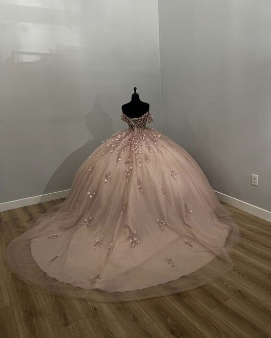 Unique Sleeveless Light Pink Ball Gowns Prom Dresses