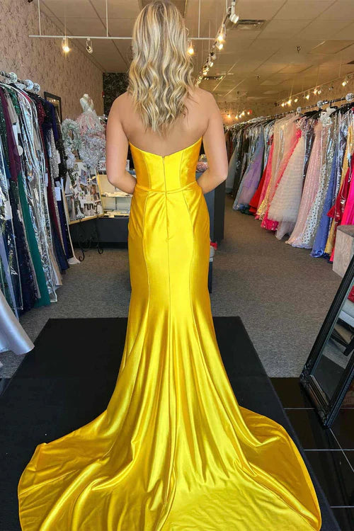 omberprom Elegant Red Evening Dress Strapless Bow Mermaid Long Prom Dress
