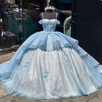 Sage Quince Dress off shoulder ball gown prom dress      S3525