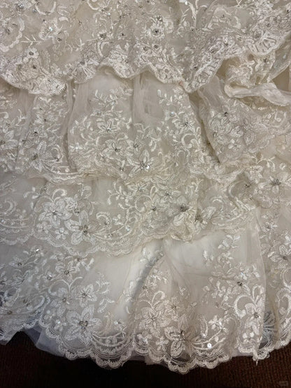 Vintage Mermaid Lace Beaded Long Wedding Dresses       S6848
