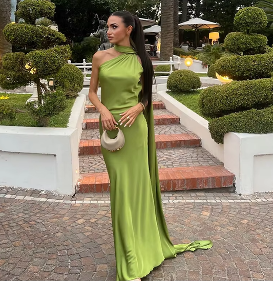 Casual Dresses Women Backless Sexy Satin Ribbon Sleeveless Elegant Lady Party Gown Long Evening Prom Dresses