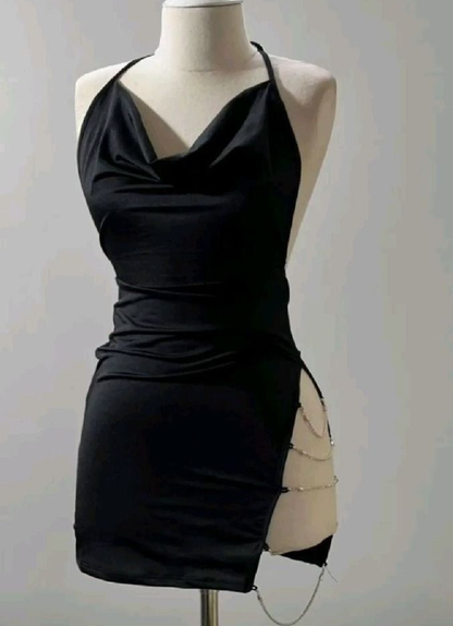 Black Short Party Dress, Birthday Outfits, Homecoming Dress    S6933