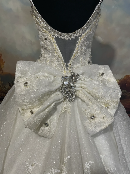 A Line White Vintage Long Wedding Dresses Princess Bridal Gown        S6874