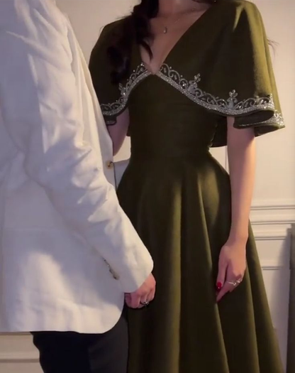 Elegant A line Prom Dress Green Evening Dress Formal Prom Gown
