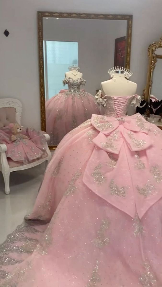 Pink A Line Princess Quinceanera Dress Ball Gown Sweet 16 Dresses