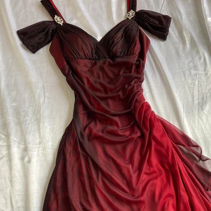 Off Shoulder Long Party Dress, A-line Prom Dress      S5260