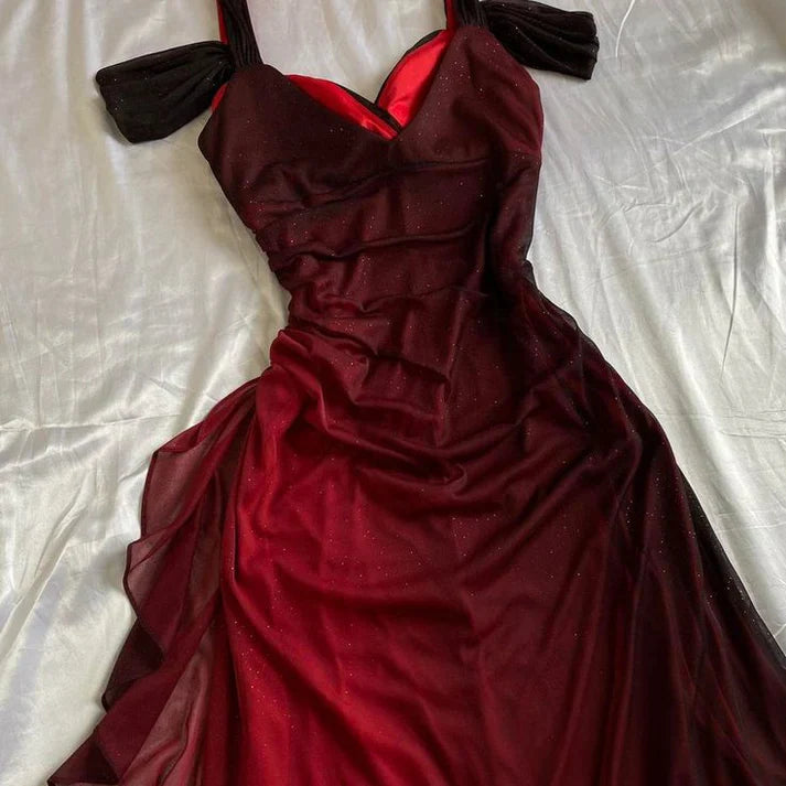 Vintage Shiny Beaded Chiffon Sheath Long Prom Dress Party Dress Evening Dress TP4399